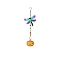 Dragonfly Metal Hanging Ornaments, Glass Hummingbird Feeders Outdoor Garden Hanging Decorations, Gold, 550mm