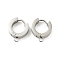 Tarnish Resistant 304 Stainless Steel Hoop Earring Findings, Ring, with Horizontal Loops, Stainless Steel Color, 15.5x13.5mm, Hole: 1.8mm, Pin: 1mm