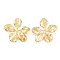 304 Stainless Steel Stud Earrings, Flower, Golden, 40x39.5mm