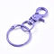 Baking Painted Alloy Swivel Keychain Clasp Findings, with Iron Rings, Lilac, 70mm, Clasp: 44.5x20x7mm, Ring: 30x2.5mm