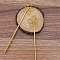 Alloy & Iron Hair Sticks, Hair Accessories for Women & Girls, Flower, Golden, 120x30mm