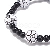 Sport Theme Acrylic Beaded Stretch Bracelet for Men Women BJEW-JB08549-6