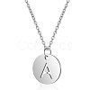 201 Stainless Steel Initial Pendants Necklaces NJEW-S069-TN507-A-1