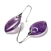 Natural Amethyst Horse Eye Dangle Earrings EJEW-I315-01P-01-2