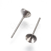 Non-Tarnish 304 Stainless Steel Post Stud Earring Settings STAS-E446-01D-P-1