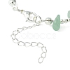 4Pcs 4 Style Natural Mixed Gemstone Heart Charm Bracelets Set with Chips Beaded Chains BJEW-TA00295-4