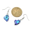 Heart Faceted Glass Dangle Earrings EJEW-JE05325-4