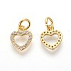 Brass Micro Pave Cubic Zirconia Charms ZIRC-J021-03-RS-3