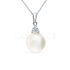 Elegant S925 Silver Pearl Zircon Pendant Necklaces GH0986-1