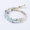 Frosted Natural Flower Amazonite Round Bead Strands X-G-E334-12mm-09-2