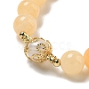 Round Natural Gemstone Beaded Stretch Bracelets BJEW-M315-06-3