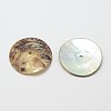 Flat Round Natural Akoya Shell Beads SHEL-N034-08-2