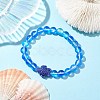 8mm Round Dyed Synthetic Moonstone Beaded Stretch Bracelets BJEW-JB10308-02-2