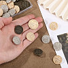 CHGCRAFT 30Pcs 3 Style Zinc Alloy Shank Buttons FIND-CA0008-90-3