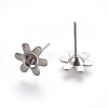 304 Stainless Steel Ear Stud Components X-STAS-G187-05P-2
