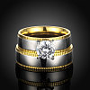 Trendy 316L Titanium Steel Cubic Zirconia Couple Rings for Women RJEW-BB07018-7A-2