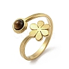 304 Stainless Steel with Natural Tiger Eye Ring RJEW-Z031-01C-02-1