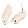 Ash Wood Stud Earring Findings EJEW-N017-011S-3