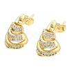 Rack Plating Brass Micro Pave Clear Cubic Zirconia Stud Earrings EJEW-M223-01G-1