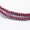 Electroplate Opaque Glass Beads Strands EGLA-J144-PL-B04-3