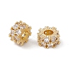Brass Micro Pave Clear Cubic Zirconia Beads KK-E068-VC088-3