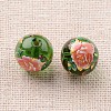 Flower Picture Printed Glass Round Beads GLAA-J088-12mm-A16-2