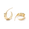 Chunky Textured C-shape Stud Earrings EJEW-A064-04G-RS-2