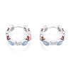 Colorful Enamel Flower Wrap Hoop Earrings EJEW-N011-104P-3