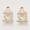 Light Gold Plated Alloy Charms X-ENAM-T009-44C-1