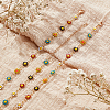 ANATTASOUL 2Pcs 2 Style Enamel Daisy Flower Link Chain Bracelet & Necklace SJEW-AN0001-14-7