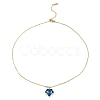 Maple Leaf Glass Pendant Necklaces NJEW-E105-13KCG-01-2