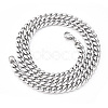 Men's 201 Stainless Steel Cuban Chain Necklace NJEW-R257-001D-P-1