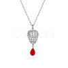 SHEGRACE Rhodium Plated 925 Sterling Silver Pendant Necklaces JN767A-1