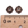 4-Petal Tibetan Style Alloy Flower Bead Caps TIBE-S222-R-NR-3