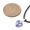 Glass Heart Pendant Necklaces NJEW-JN04476-03-4