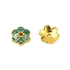 6-Petal Alloy Enamel Bead Caps ENAM-WH0063-02D-1