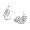 Rack Plating Leaf Brass Stud Earrings EJEW-N055-30P-RS-2