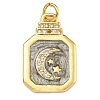 Rack Plating Brass Micro Pave Cubic Zirconia Pendants KK-G513-73A-05G-2