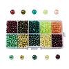 Mix Baking Painted Crackle Glass & Glass Pearl Bead Sets HY-X0009-4mm-13-1