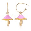 Enamel Mushroom Dangle Stud Earrings JE987D-1