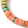 Polymer Clay Disc Heishi Surfer Stretch Bracelets BJEW-JB09835-7