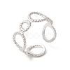 304 Stainless Steel Circle Open Cuff Ring for Women RJEW-E063-25P-1
