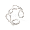 Non-Tarnish 304 Stainless Steel Circle Open Cuff Ring for Women RJEW-E063-25P-1