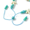 Turtle & Starfish Dyed Synthetic Turquoise Slider Bracelets BJEW-JB10279-01-3