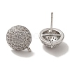 Rack Plating Brass Micro Pave Cubic Zirconia Studs Earrings Findings KK-A231-01P-2