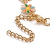 Enamel Daisy Link Chains Bracelet BJEW-P271-01G-02-4