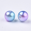 Rainbow ABS Plastic Imitation Pearl Beads OACR-Q174-10mm-02-2