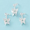 Rack Plating Brass Pave Cubic Zirconia Butterfly Ice Pick Pinch Bails KK-G464-06S-4