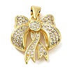 Brass Micro Pave Clear Cubic Zirconia Pendants FIND-Z041-10G-1