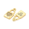 Brass Micro Pave Clear Cubic Zirconia Pendants KK-G492-03B-G-2